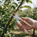 Garden Pruning Shears 4 pcs Double-Blade Shears 17.5 cm with Metal Blades and Beige Non-Slip Handle for Pruning Trees and Shrubs 4