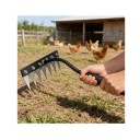 Garfos de jardim com 7 dentes e pontas afiadas 31 x 23,5 cm aço carbono preto para capina e preparação do solo em canteiros 2