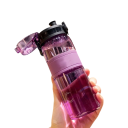 Garrafa de água 500 ml Leve e resistente garrafa desportiva com tampa à prova de fugas Garrafa de hidratação Ergonomicamente desenhada Boca larga Prática para viagens 4