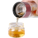 Garrafa de água com filtro de chá 390 ml Garrafa de infusão de vidro para chás de ervas e frutas Isolamento térmico de dupla parede Tampa 7