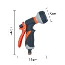 Garten Spritzpistole für den Schlauch Set 5 Stück 8 Modi Schnellkupplungen 1/2 Zoll und Adapter TPR Orange-Grau Rasenbewässerung 6