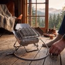 Gas campingkooktoestel en verwarming met infraroodstraling 2,5 kW, 1 kg, roestvrij staal en keramiek, zilver, voor kamperen en buitenactiviteiten 5