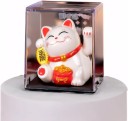 Gato Maneki Neko con carga solar Gato movible para atraer la suerte y la abundancia sin baterías Decoración para la suerte 3