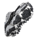 Gatos de acero inoxidable para hielo 32 dientes Tamaño M 36–40 Antideslizantes crampones de escalada equipo turístico Gatos de trekking invernales 19x15,5x4,5cm 1