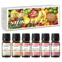 Gavesæt med æteriske olier til diffuser Aromatiske olier i sæt Naturlige æteriske olier 6 stk. 10 ml 9