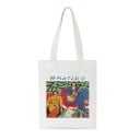 Geantă albă pentru femei cu imprimeu artistic inspirat din pictura modernă Uși lungi Dimensiuni 40 x 35 cm Geantă plată de cumpărături pentru oraș 6