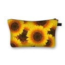 Geantă cosmetică pentru femei cu flori de soare Imprimare colorată Închidere cu fermoar cu mânere Poliester 13 x 21,5 cm Pentru cosmetice 8