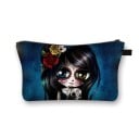 Geantă cosmetică pentru femei cu ilustrație a unei fete de poveste cu ochi mari Fermoar cu mânere Poliester 13 x 21,5 cm Pentru machiaj, pensule 8