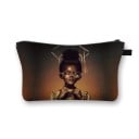 Geantă cosmetică pentru femei cu imprimeu ilustrat Portrete de femei și motive africane Geantă din poliester cu fermoar 13 x 21,5 cm Etui 6