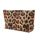 Geantă cosmetică pentru femei cu model leopard Fermoar cu pandantiv rotund Captuseala neagră Poliester 15 x 6,5 x 26 cm 1