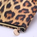 Geantă cosmetică pentru femei cu model leopard Fermoar cu pandantiv rotund Captuseala neagră Poliester 15 x 6,5 x 26 cm 4