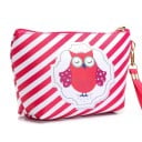 Geantă cosmetică pentru femei cu motiv de bufniță Etui cu fermoar și brâu pentru încheietura mâinii Poliester și bumbac 21,5 x 12,5 x 7 cm 5