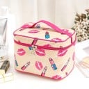 Geantă cosmetică pentru femei, în formă de valiză, cu imprimeu Mâner și fermoar în jurul capacului Poliester 15 x 16 x 22 cm Pentru machiaj 10