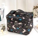 Geantă cosmetică pentru femei, în formă de valiză, cu imprimeu Mâner și fermoar în jurul capacului Poliester 15 x 16 x 22 cm Pentru machiaj 13