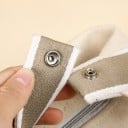 Geantă cosmetică pentru femei în formă de valiză Mâner cu dungi și nasture Fermoar Captuseală cu buzunar interior Țesătură 9 x 12 x 22 6