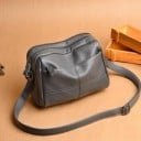 Geantă crossbody pentru femei cu mai multe compartimente cu fermoar Buzunar frontal Curea ajustabilă Cusături decorative Piele PU 24 x 2
