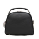Geantă crossbody pentru femei cu mâner superior și breloc decorativ cu pompoane. Compartiment frontal cu fermoar, piele PU și poliester 8