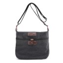 Geantă crossbody pentru femei din pânză și poliester cu mânere cu patent metalic Curea cu cataramă metalică Aplicație decorativă Dimensiuni 1