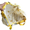 Geantă de cumpărături pliabilă 40 x 40 cm din nailon Geantă rezistentă cu buline galbene Geantă compactă cu o capacitate de încărcare de 20 kg Volum 3