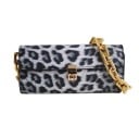 Geantă de damă crossbody cu model animalier Lanț masiv de culoare aurie Clapetă cu închidere metalică Piele PU 23 x 10 x 5 cm 2