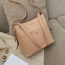 Geantă de damă crossbody din piele PU Două mâneri și curea lungă cu cataramă Purtați-o în mână sau pe umăr Dimensiuni 25,5 x 22 x 11 cm 3