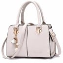 Geantă de damă de mână și pe umăr cu curea ajustabilă Piele artificială Accesorii aurii cu pandantiv decorativ Dimensiuni 28 x 19 x 11 cm 1