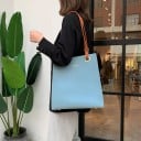 Geantă de damă de tip shopper 27 x 31 x 11 cm Din piele artificială PU Mânere lungi cu cataramă metalică Ochi metalici rotunzi 7