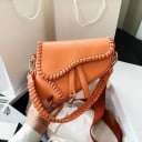 Geantă de damă în formă de sa Margine împletită Mânere scurte și curea lată pentru umăr Accesorii aurii Piele artificială 20 x 17 x 6 3