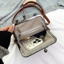 Geantă de damă stil vintage 19 x 5 x 20 cm Geantă elegantă mică de umăr Piele artificială și poliester 5