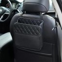 Geantă de depozitare pentru scaunul auto Organizator Universal cu buzunar frontal 25,5 x 25 cm Piele artificială Cu model cusut Neagră Pentru spătar 3