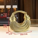 Geantă de lux pentru femei în formă de tăiței 25 x 10 x 27 cm cu legare din sfoară Geantă elegantă pentru oraș din piele artificială și poliester 3