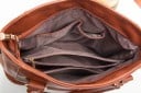 Geantă de mână din piele pentru femei, cu curea detașabilă și ajustabilă, catarame metalice aurii, buzunar din spate cu fermoar 34 x 26 x 16 cm 6