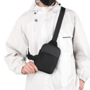 Geantă de piept din pânză pentru bărbați, 14x4x21 cm, sport, geantă de umăr crossbody, geantă mini pentru telefon cu curea, geantă de mână 5