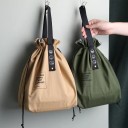 Geantă de prânz din oxford 21x15x30 cm Geantă din pânză pentru mâncare la școală, la lucru sau la picnic cu șnur de strângere și mâner solid 4