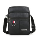 Geantă de umăr bărbătească din piele ecologică 20 × 15 × 9 cm, impermeabilă, cu capacitate mare, maro și negru, geantă casual pentru exterior 3