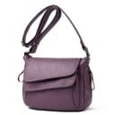 Geantă de umăr crossbody pentru femei cu clapetă dublă Curea ajustabilă Fermuare laterale Piele artificială cu suprafață texturată 29 4