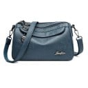 Geantă de umăr crossbody pentru femei cu mai multe compartimente cu fermoar și buzunar pe spate Curea detașabilă cu carabine 24 x 10 x 3