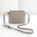 Geantă de umăr crossbody pentru femei Formă rotunjită cu fermoar Curea ajustabilă cu cataramă PU piele și poliester Dimensiuni 23 x 17 4