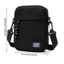 Geantă de umăr pentru bărbați, geantă casual, 18,9 × 13,5 × 4,5 cm, mică, pătrată, Oxford, din pânză, geantă de modă, diagonală, crossbody 7