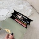 Geantă de umăr pentru femei cu clapetă și detaliu metalic semicircular Curea lată cu carabină Formă pătrată Piele PU 18,5 x 8 x 14 cm 6