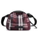 Geantă de umăr pentru femei cu model cu carouri Formă rotunjită cu fermoar Curea lată neagră Nylon cu poliester Dimensiuni 24 x 17 x 14 cm 3
