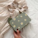 Geantă de umăr pentru femei cu model de albăstrele Curea lată ajustabilă Închidere cu fermoar Piele PU 19 x 6 x 12 cm Pentru fiecare zi 4