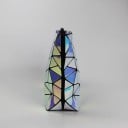Geantă de umăr pentru femei cu model geometric din triunghiuri Lanț metalic pentru umăr Închidere cu fermoar Piele PU și poliester 28 x 17,5 x 7 cm 12