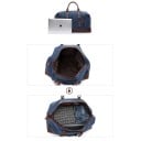 Geantă de voiaj pentru bărbați cu curea de umăr și compartiment pentru laptop, 54x24x33 cm, pânză rezistentă cu elemente din piele 12