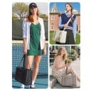 Geantă de voiaj pentru femei, geantă crossbody ușoară cu fermoar 14,5 x 11 x 6,3 inci, geantă din poliester pentru laptop, pentru muncă 15