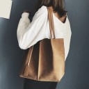 Geantă mare de damă de tip shopper Piele ecologică cu suprafață din material întărit Mânere lungi cu nod Detaliu decorativ 38 x 15 x 28 cm 3