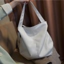 Geantă mare de umăr pentru femei Shopper spațios Formă moale cu cusături verticale Mânere de 25 cm din piele PU Dimensiuni 41 x 41 x 14 1