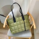 Geantă matlasată pentru femei 38 x 16 x 30 cm Geantă shopper mare strălucitoare cu două mânere lungi Formă rectangulară spațioasă 4