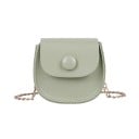 Geantă mică de damă crossbody cu clapetă pe lanț auriu Formă semi-rotundă cu buton rotund Din piele PU și poliester Se potrivește 7