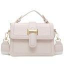 Geantă mică de damă crossbody cu clapetă și mâner Model de crocodil Clamă metalică aurie Bretea lată și reglabilă Piele PU 19 x 13,5 x 6,5 cm 5